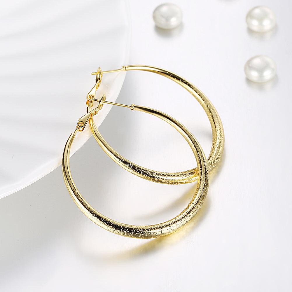 1.6" Round Hoop Earring in 18K Gold Plated
