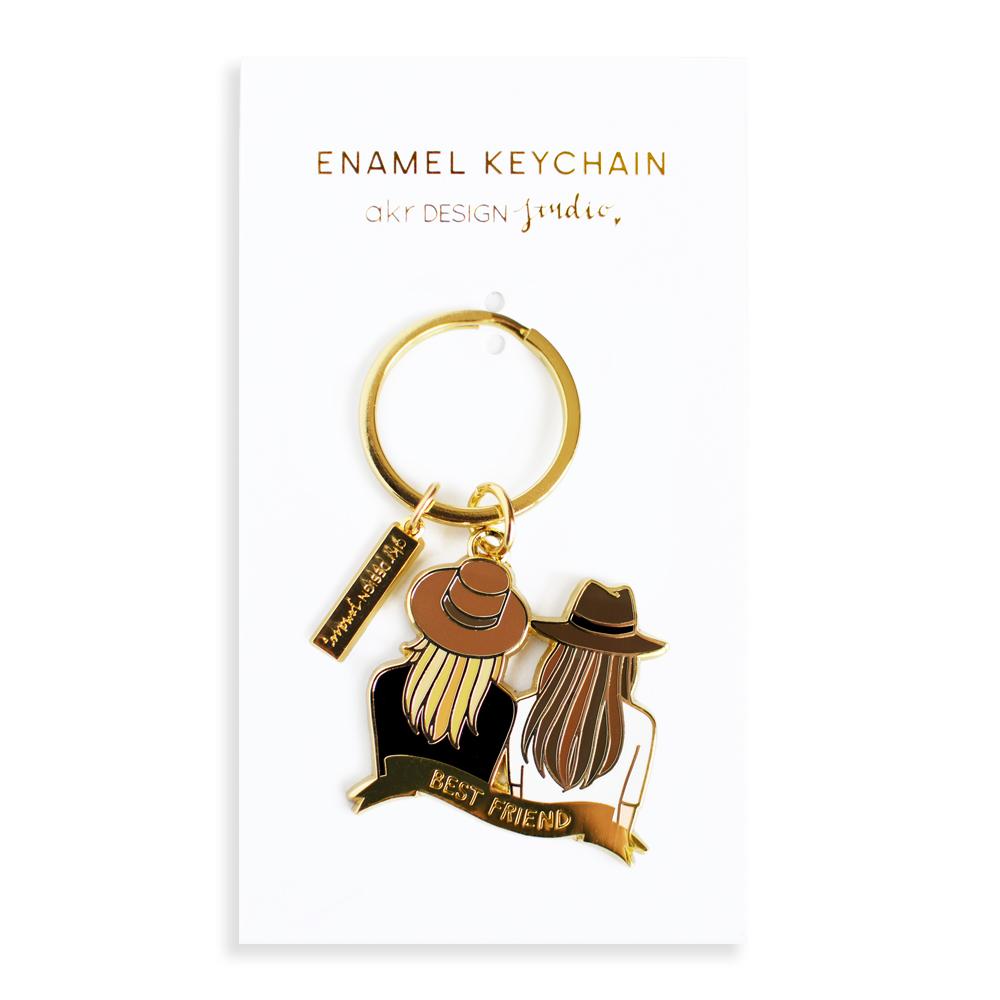 Best Friend Keychain - Blonde & Brown